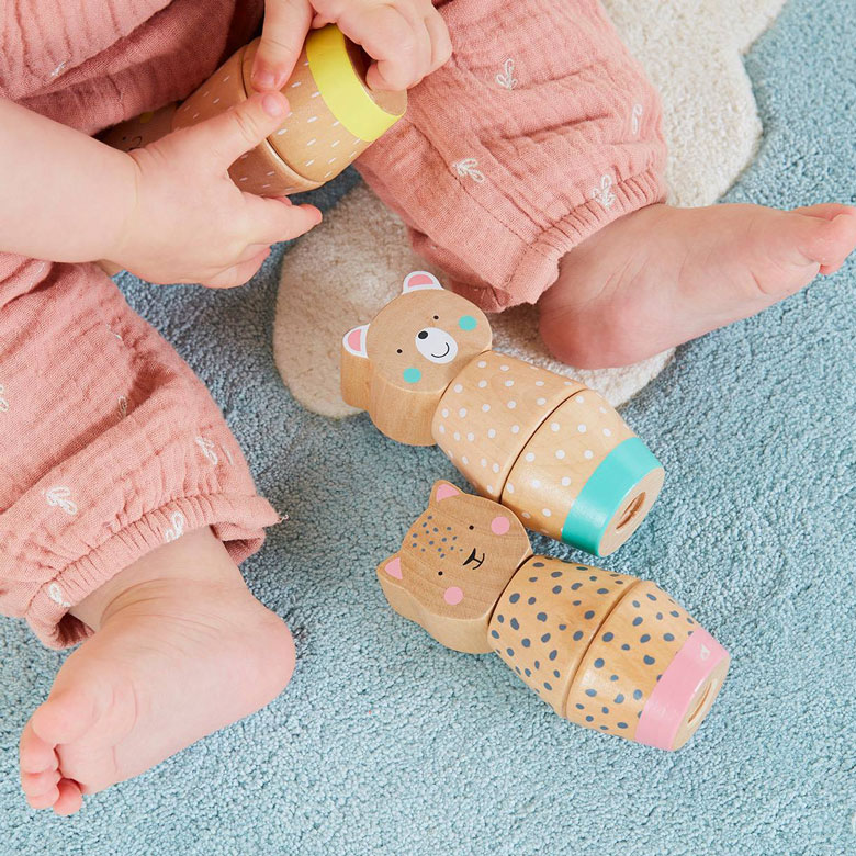 Bébé en bois Sensorielle Motricité Fine Jouet Équilibre Bâton Jeu Montessori  Jouets pour Bébés 6 Mois à 3 Ans