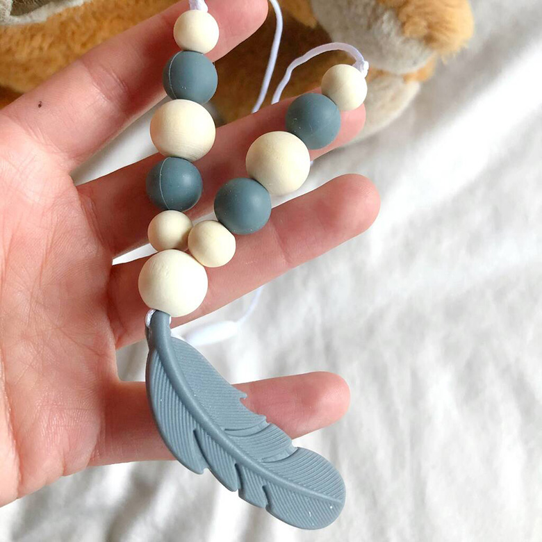 FYDUN Maman porte un collier de dentition pour bébé Collier de dentition  pour bébé Maman porte des perles puericulture jouet Gris - Cdiscount  Puériculture & Eveil bébé