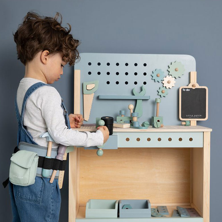 Theo Klein Établi de bricolage Bosch, Outils pour enfants Vert/gris