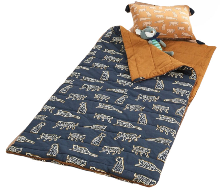 Sac de couchage enfant léopard 100 % coton