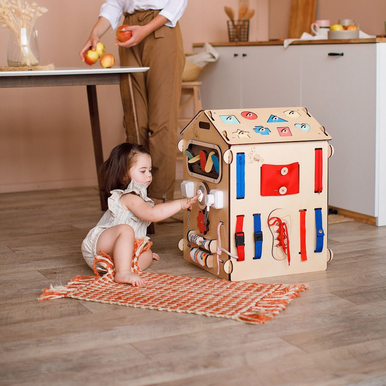 Mère et Enfant :: Planche d'activité jouet sensoriel pour bébé, jeu  d'apprentissage de la motricité Fine pour enfants, pour filles et garçons  de 1-2-3 ans